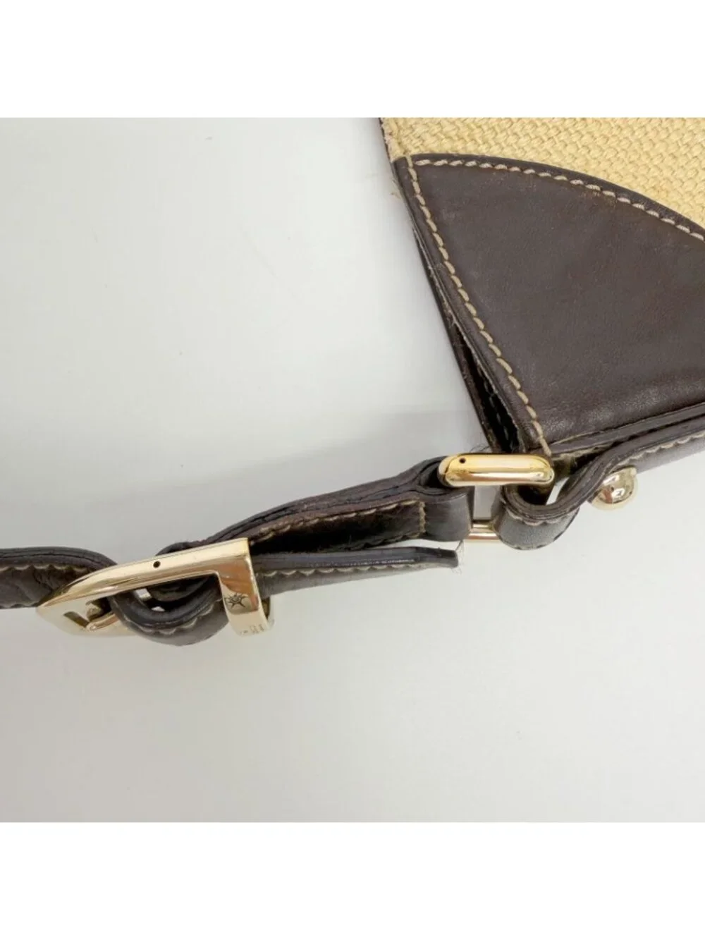 Gucci Horsebit Canvas Hobo Shoulder Bag Beige Brown Gold Vintage